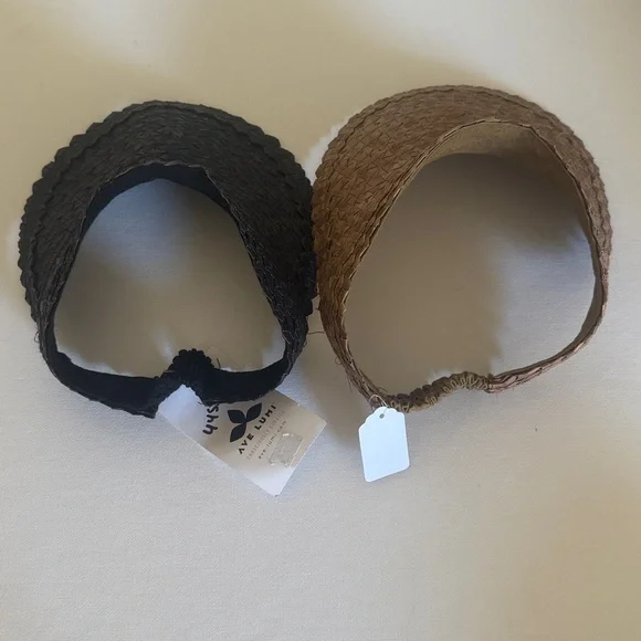 Ave lumi straw sun visor woven beach hat - Picture 3 of 7